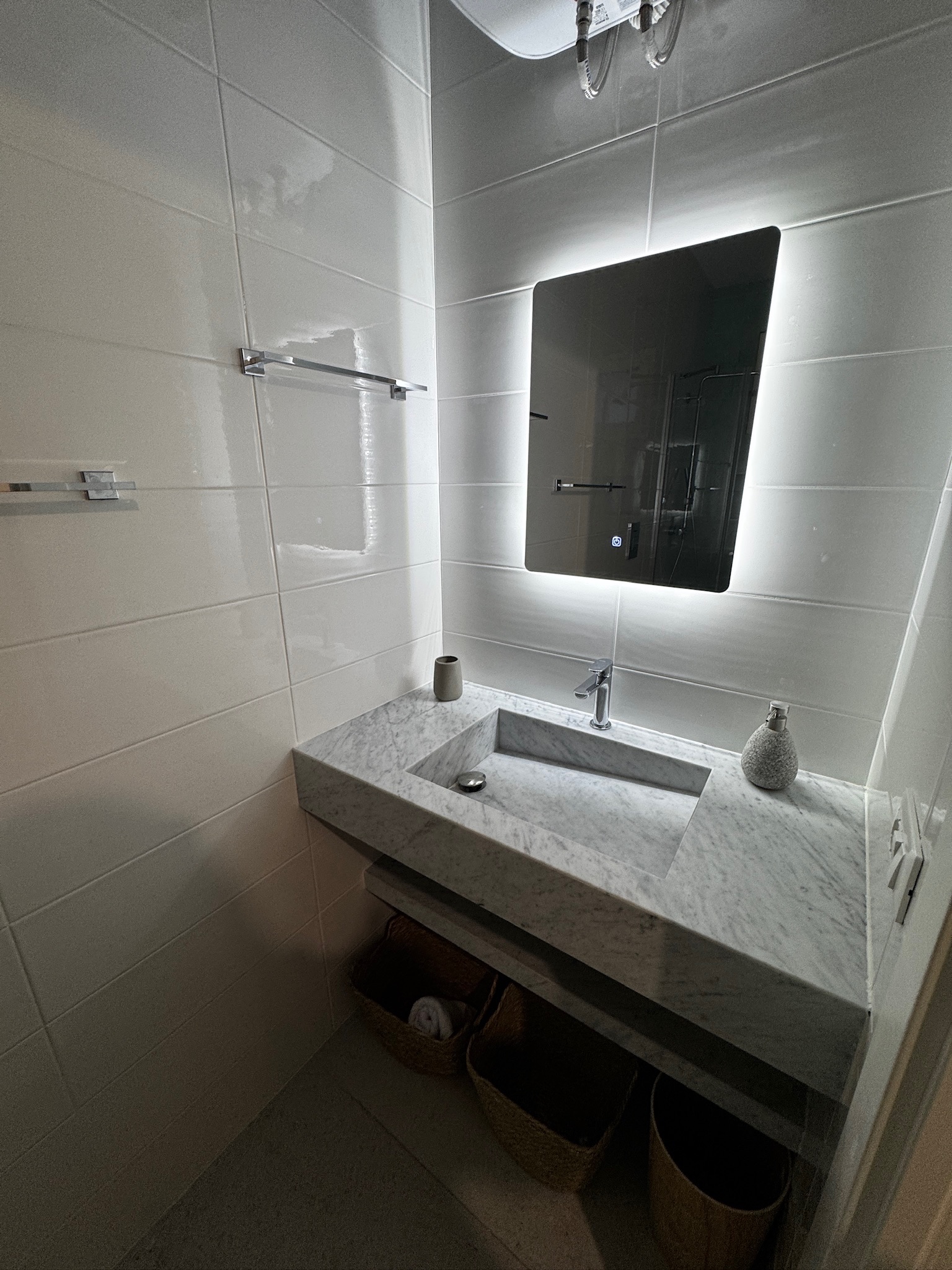 Studio Terra bathroom vanity with backlit mirror